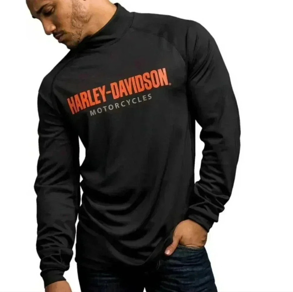 Harley-Davidson Pullover Mock Neck Shirt Woodstock, New York - Picture 1 of 10